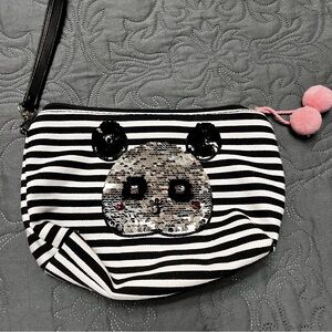 Panda sequence black and white striped pouch/purse